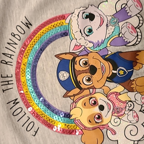 Paw Patrol long sleeved tee shirt with sequin rainbow - Picture 4 of 4